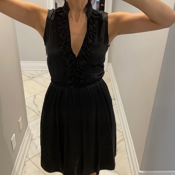 Cynthia Steffe silky black knee length dress - Picture 1 of 11